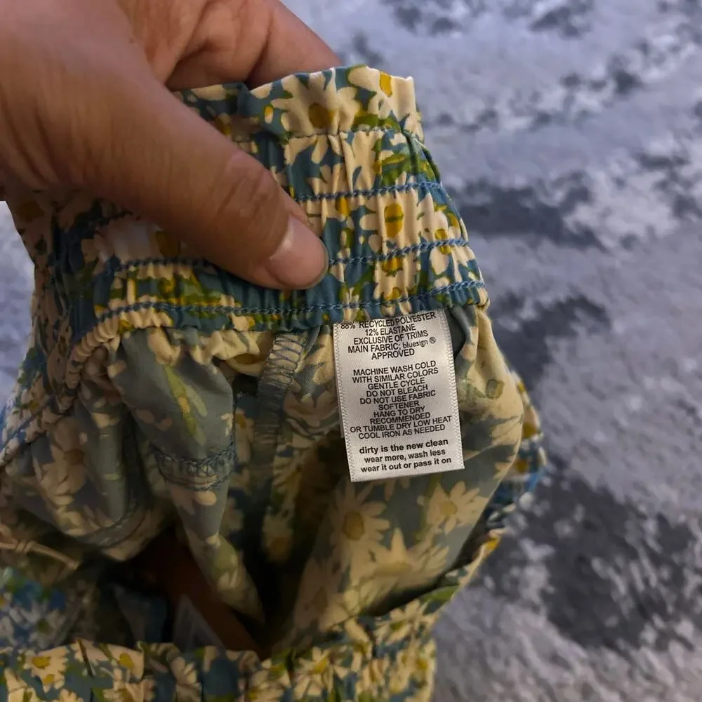 Toad & Co Sunkissed Pull On Shorts Women's Small Blue Glacier Daisy Field Print - Picture 9 of 10